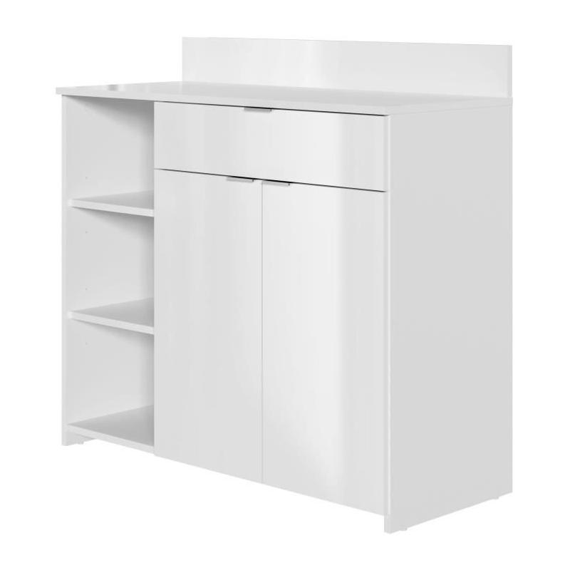 Buffet Cuisine Moderne Blanc - L 100 x P 42 x H 95 cm