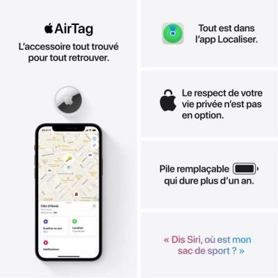 Pack de 4 AirTag : Suivez facilement vos objets du quotidien