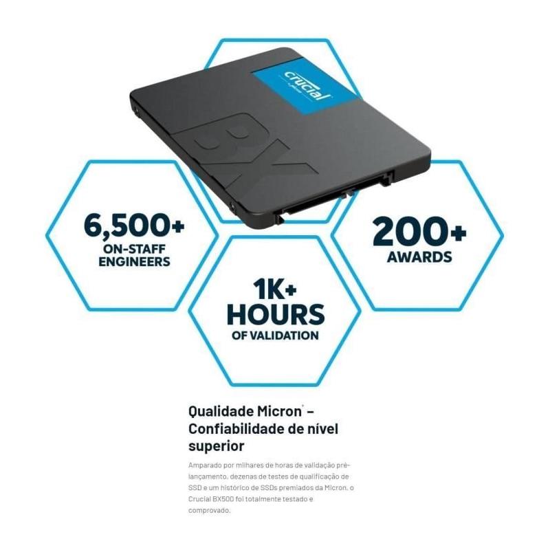 SSD Interne Crucial BX500 - 500Go - Performances exceptionnelles