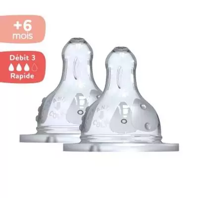 Biberon Dodie Initiation+ Anti-Coliques 3 Vitesses - Lot de 2 Tétines Biberon Dodie Initiation+ Anti-Coliques 3 Vitesses - Lot de 2 Tétines