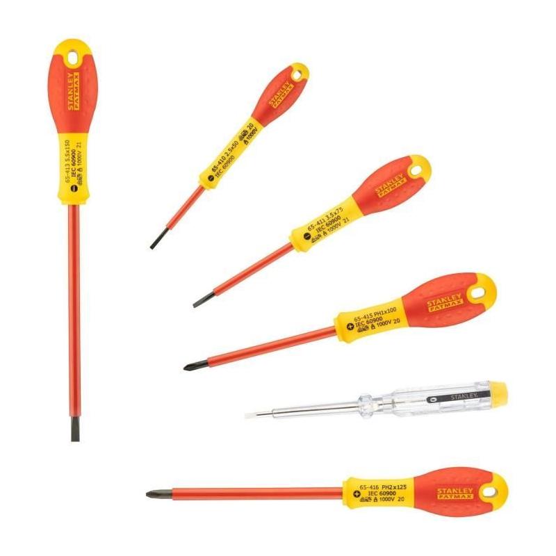 Ensemble de Tournevis Isolés 1000V - STANLEY FATMAX - Idéal pour Electricien