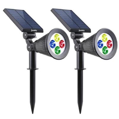 Pack de 2 Spots solaires extérieur étanches - LUMISKY - Couleurs RGB - 200 Lumens