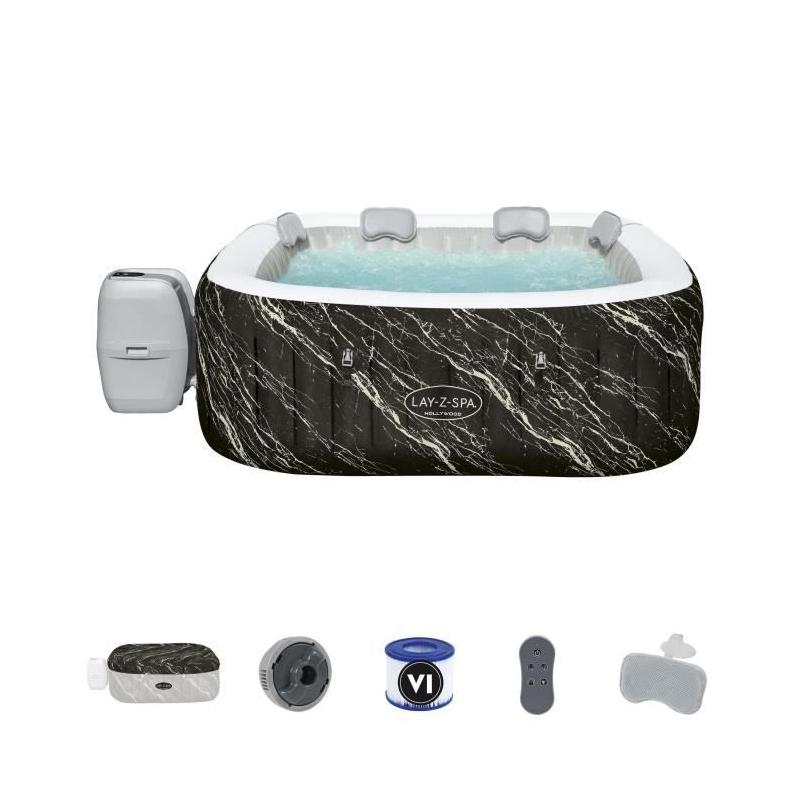 Spa gonflable BESTWAY Hollywood - 140 airjets - 4 à 6 places - Carré