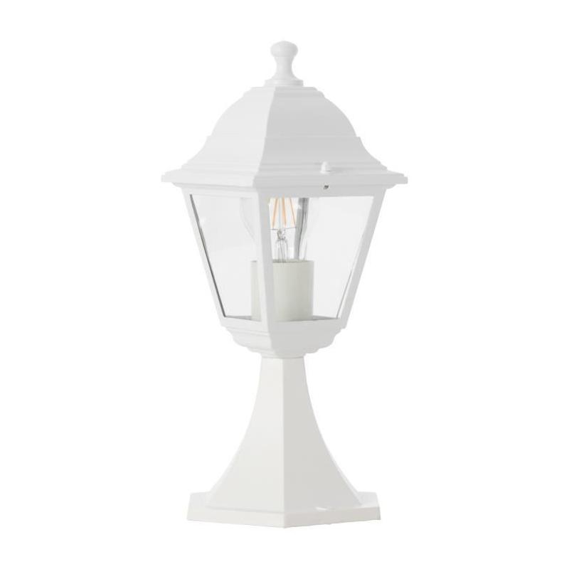 Borne extérieure NISSIE blanc - Éclatant - Métal/verre - IP44 - 1xE27 60W