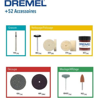 Kit DREMEL 52 pièces pour travaux généraux