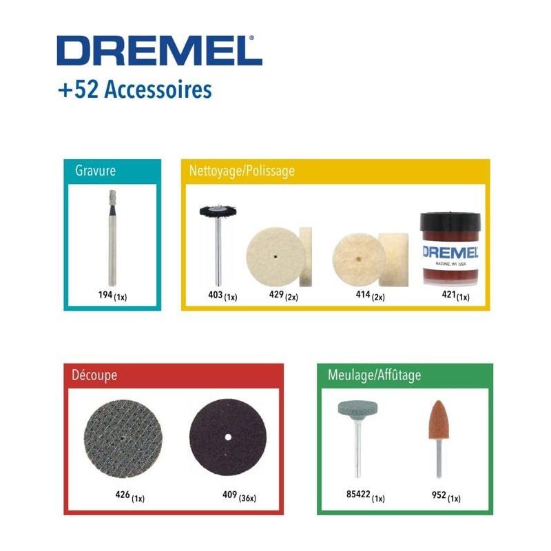 Kit DREMEL 52 pièces pour travaux généraux