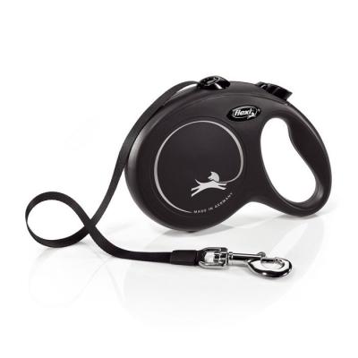 Laisse Flexi Collection Sangle S - Noir - Pour chiens jusqu'à 15 kg