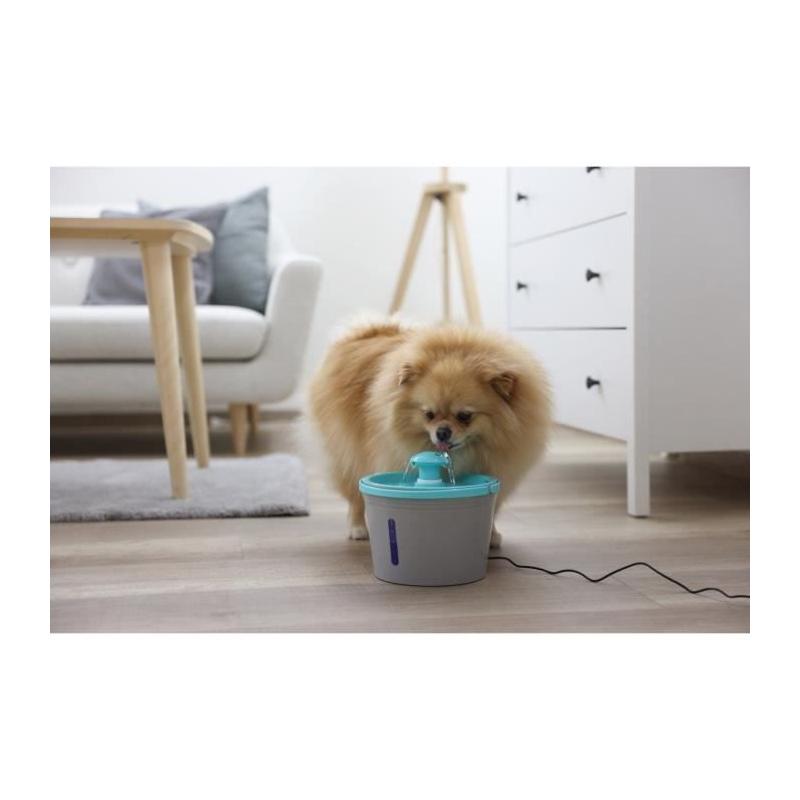 Fontaine à eau KERBL - 1,6 l - Gris/bleu - Pratique et design