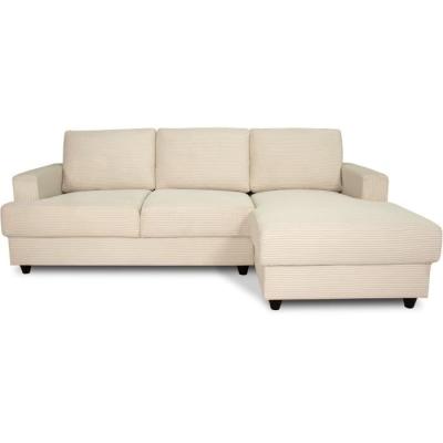 Canapé d'angle droit 4 places - PAUL en cord - Tissu Beige
