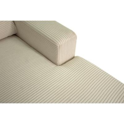 Canapé d'angle droit 4 places - PAUL en cord - Tissu Beige