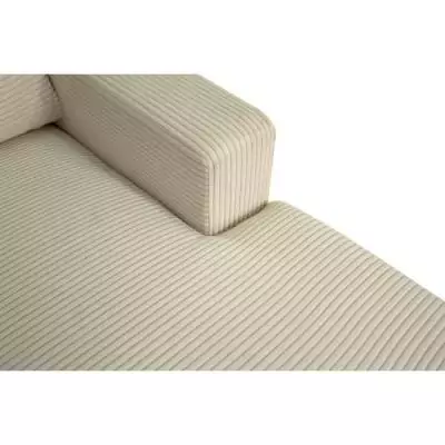 Canapé d'angle droit 4 places - PAUL en cord - Tissu Beige