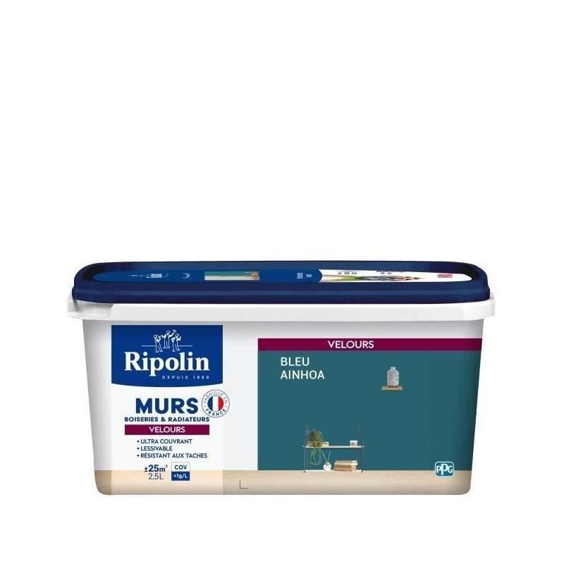 Peinture Velours Bleu Ainhoa pour Murs, Boiseries et Radiateurs