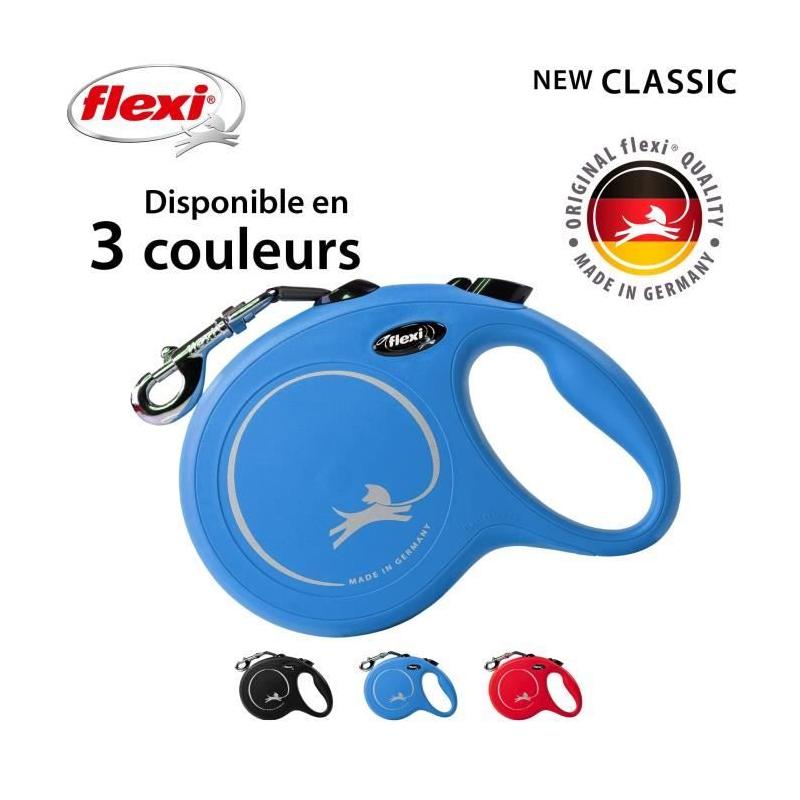 Laisse New Classic L Tape 8 m blue Flexi CL30T8-251-BL-20 - Pratique et robuste