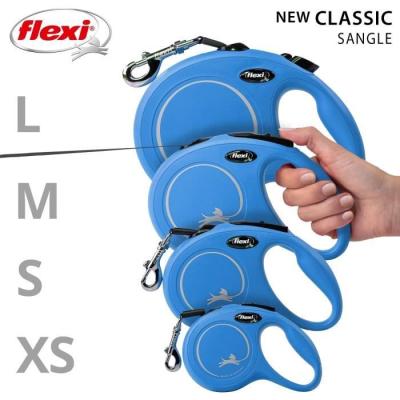 Laisse New Classic L Tape 8 m blue Flexi CL30T8-251-BL-20 - Pratique et robuste