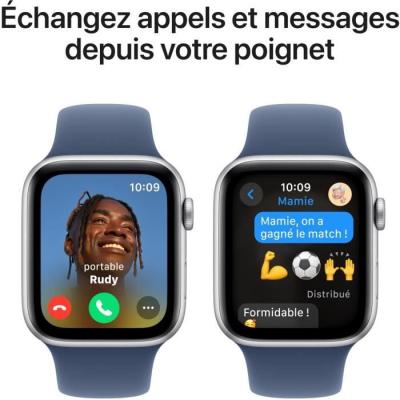 Montre Apple Watch SE GPS 44mm Silver Aluminium Denim Sport Band