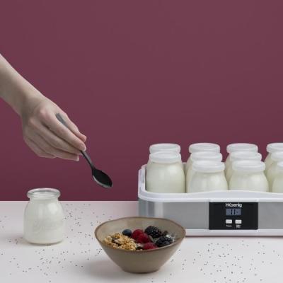 Yaourtière 12 pots HKoenig: Pratique et Compact