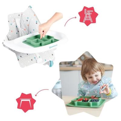 Assiette compartiments anti-dérapante 4m+ - Pratique et sécuritaire
