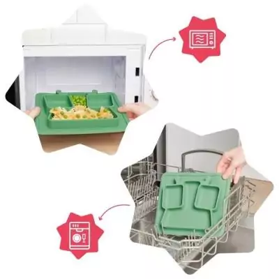 Assiette compartiments anti-dérapante 4m+ - Pratique et sécuritaire