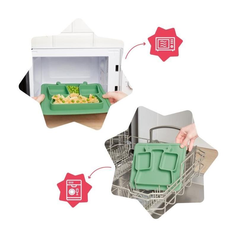 Assiette compartiments anti-dérapante 4m+ - Pratique et sécuritaire