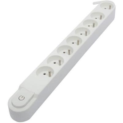 Bloc multiprise CHACON 8 prises 16A avec interrupteur - 3m câble blanc