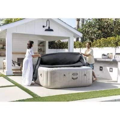 Couverture Thermique Intex PureSpa Carré - 6 places - Économisez la chaleur