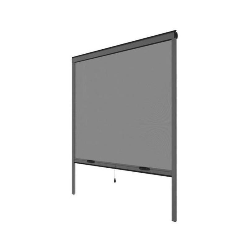 Moustiquaire fenêtre L125xH145 cm gris anthracite
