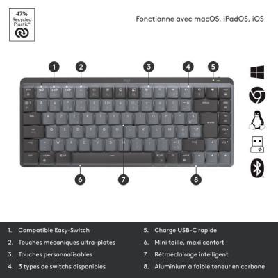 Clavier Logitech MX MECHANICAL - Sans fil et retroeclairé