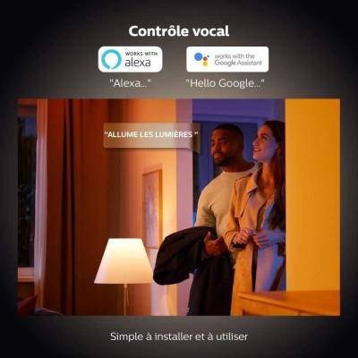 Pack de 2 ampoules LED connectées Philips Hue White Ambiance E27 - 75W, 1100 lm