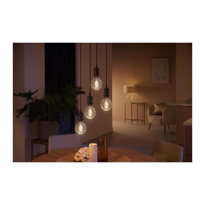 Ampoule LED connectée Philips Hue White G93 Globe - Contrôle Bluetooth, Compatible avec Alexa, Google et Homekit