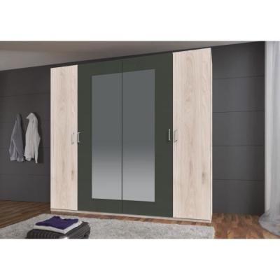 Armoire de chambre Rhodes Chene Hickory 4 portes - 225 x 58 x 208 cm
