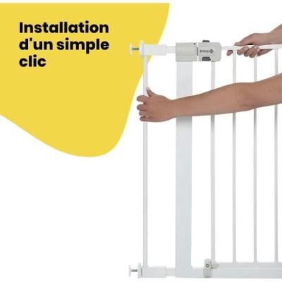 Extension de barrière de sécurité 7 cm Blanc Métal: compact et efficace