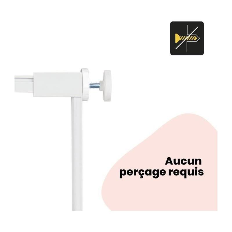 Extension de barrière de sécurité 7 cm Blanc Métal: compact et efficace