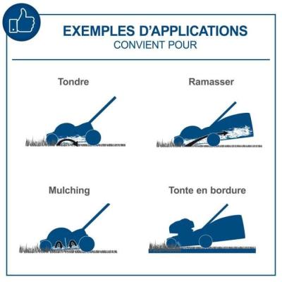 Tondeuse sans fil BC-MP380-X - coupe 38cm + mulching + ramassage