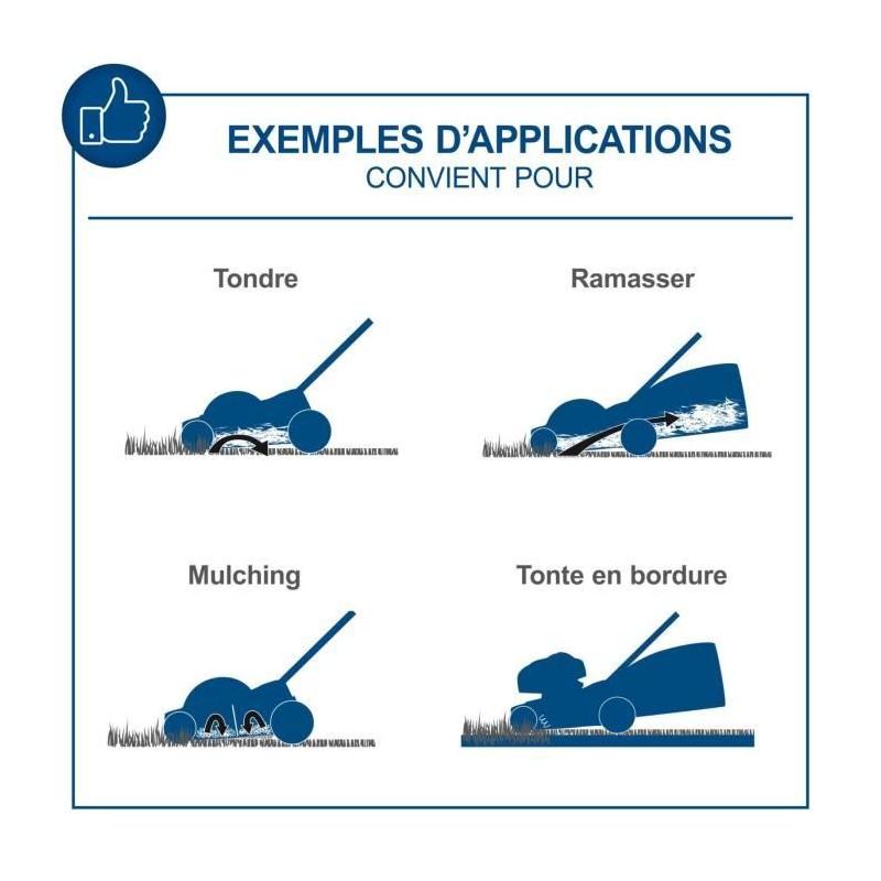 Tondeuse sans fil BC-MP380-X - coupe 38cm + mulching + ramassage