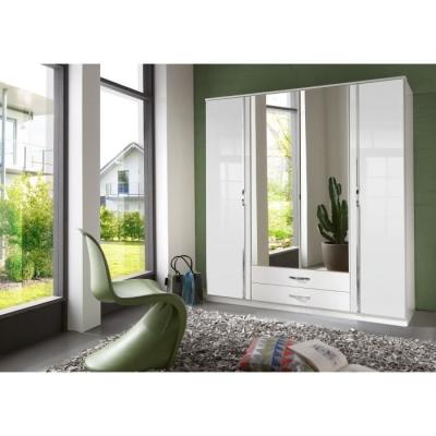 Armoire 4 portes blanc - L 180 x P 56 x H 199 cm