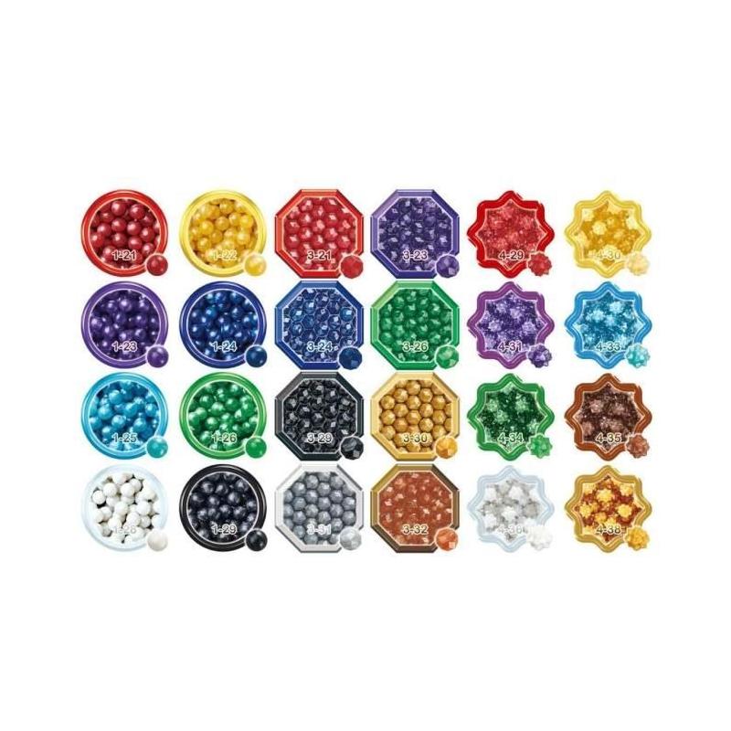 Recharge perles éclats Aquabeads - 2000 perles de 8 couleurs et 3 formes