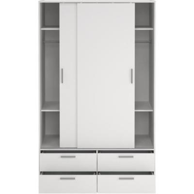 Armoire de chambre ONTARIO Blanc mat 2 portes 4 tiroirs