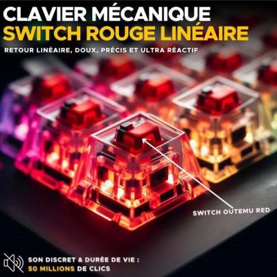 Clavier Gamer Triple Mode - The G-Lab KEYZ TITAN - Sans Fil - RGB