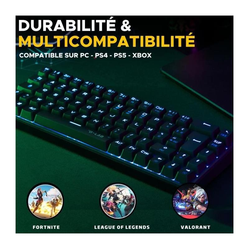 Clavier Gamer Triple Mode - The G-Lab KEYZ TITAN - Sans Fil - RGB