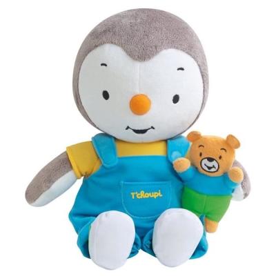 Peluche Tchoupi 30 cm avec ourson - Douceur en peluche
