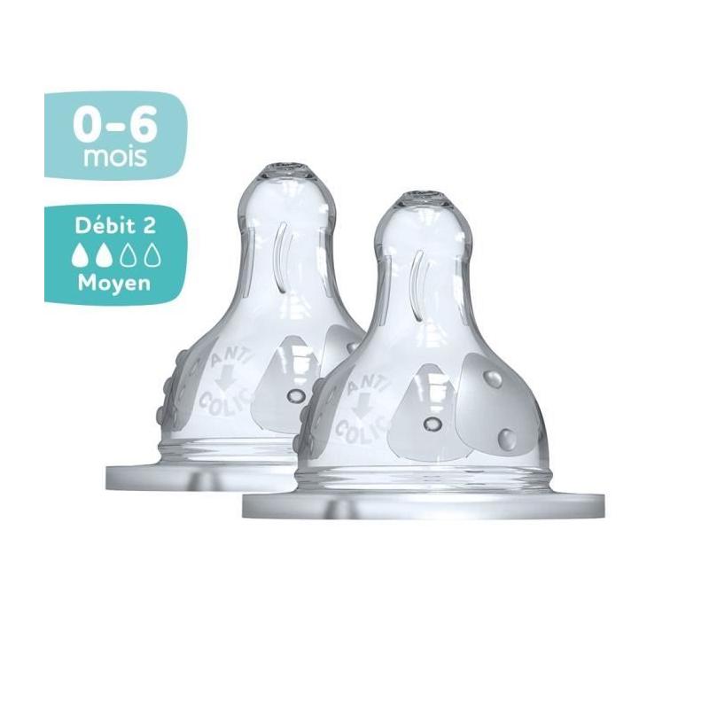Biberon Dodie Initiation+ Anti-Coliques 3 Vitesses - Lot de 2 Tétines
