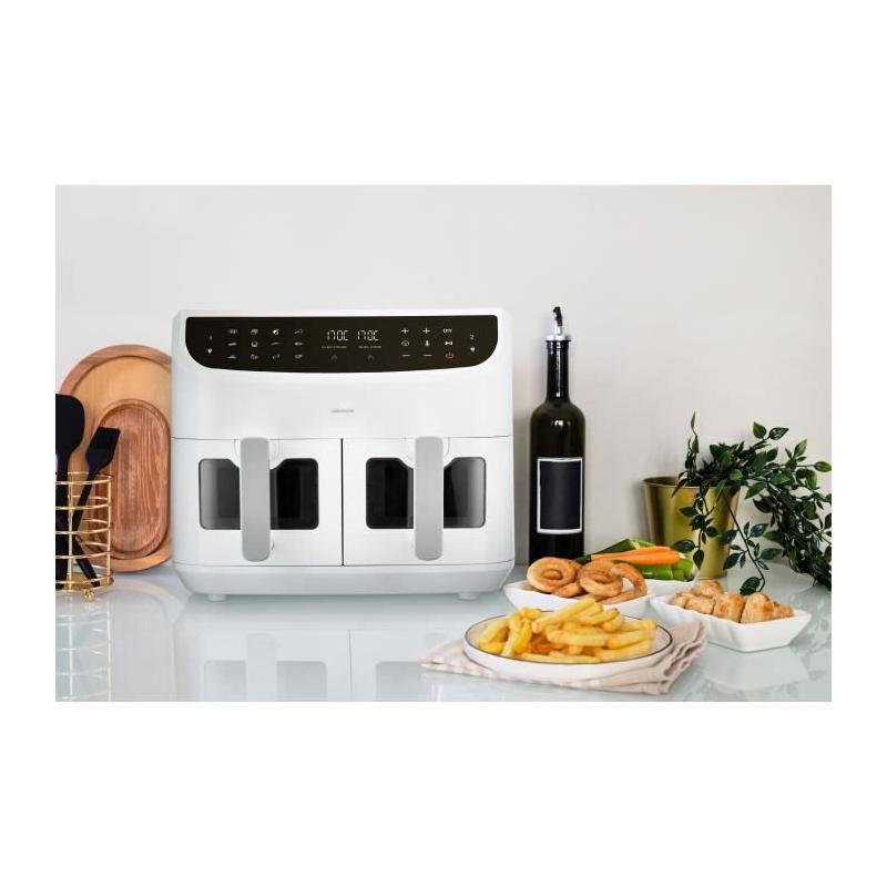 Friteuse à Air Chaud MEDION P20 XXL Twin - 2600 W - 2 paniers - Blanc