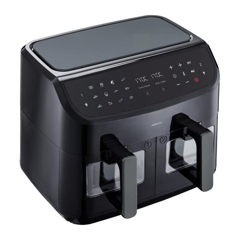 Friteuse à Air Chaud MEDION - P20 XXL Twin - 2600 W - Noir