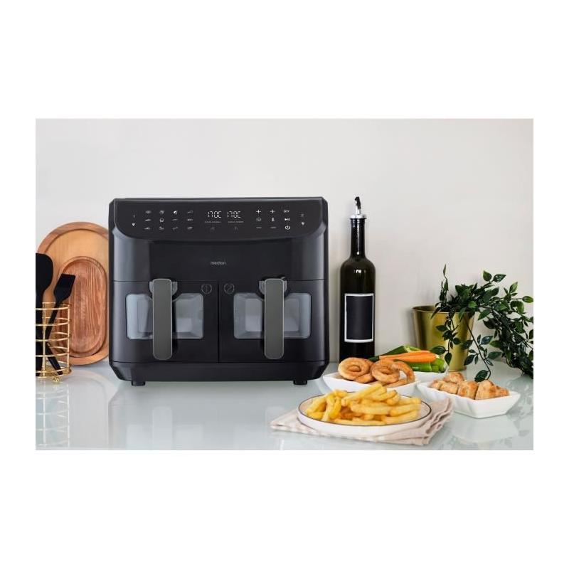 Friteuse à Air Chaud MEDION - P20 XXL Twin - 2600 W - Noir
