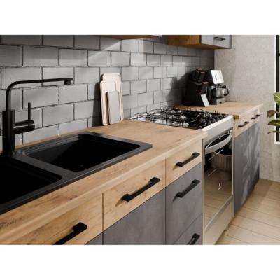 Cuisine complète ROCK 7 éléments - Décor chêne lancelot et gris matera