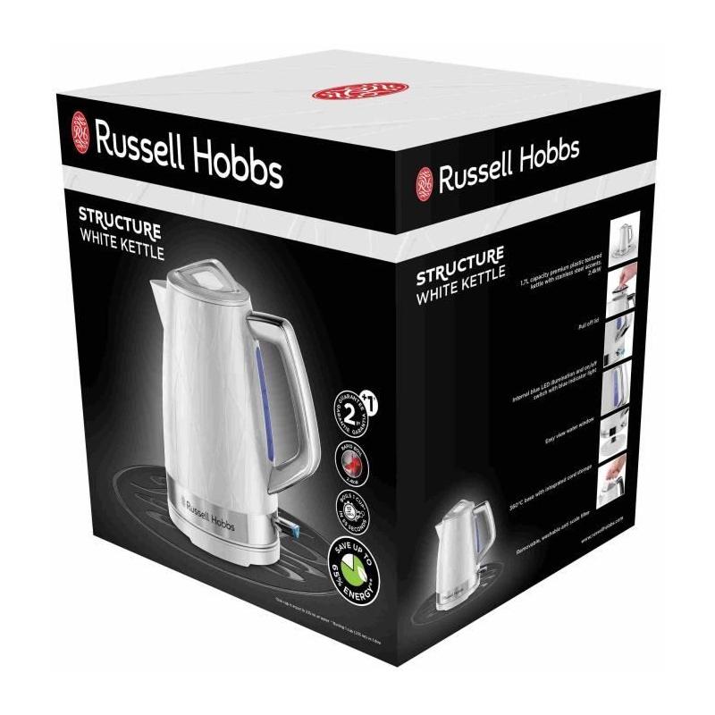 Bouilloire RUSSELL HOBBS - Structure Blanc - 2400 W - 1.7 L - Zones d'ébullition rapide