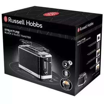 Grille-Pain Russell Hobbs Structure Noir 1500W - Fentes Extra larges