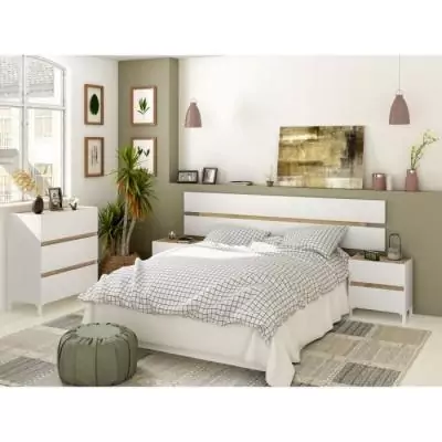 Commode TEMPUS 3 tiroirs - Chêne nodi et blanc - L79 x P41 x H90 cm