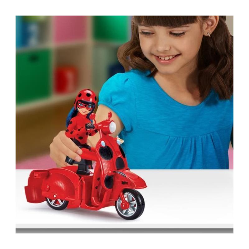 Figurine Scooter Miraculous Switch'n go + poupée articulée Ladybug Lucky Charm - BANDAI 26 cm