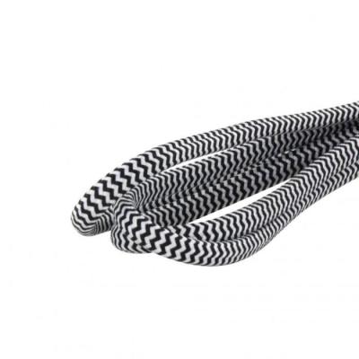 Extension textile noire/blanc 6A - 1,5m-Fiche noire